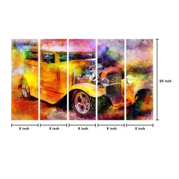 999Store Printed Multicolor MDF 5 Panels Wall Art image 4