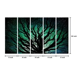 999Store Printed Green MDF 5 Panels Wall Art image 4