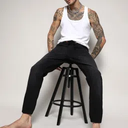 Campus Sutra Denim Black Regular Fit Jogger Jeans image 4