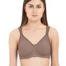 Soie Brown Non Wired Padded Minimizer Bra image 1