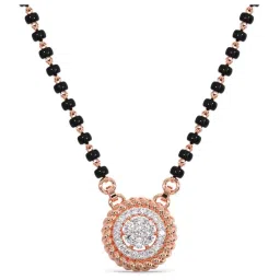 candere by kalyan jewellers 18k Rose Gold BIS Hallmark and Cubic Zirconia Mangalsutra Pendant with Chain for Women image 4