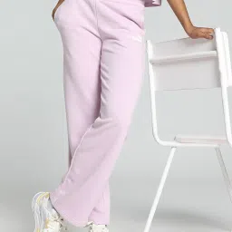 Puma Lilac Logo Print Sports Track Pants image 1