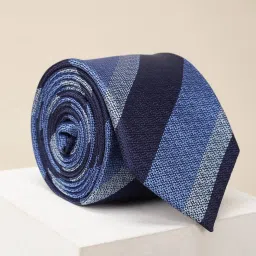 Louis Philippe Blue Embroidered Tie image 1