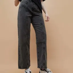 Ginger By Lifestyle Black Cotton Regular Fit Jeans image 1