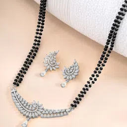 Peora Silver Collar Drop Sets for Women image 1