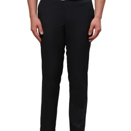 Raymond Black Classic Fit Texture Trousers image 1