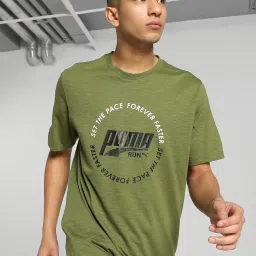 Puma Green Regular Fit Printed Sports T-Shirt image 1