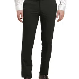 Turtle Dark Green Slim Fit Chequered Trousers image 1