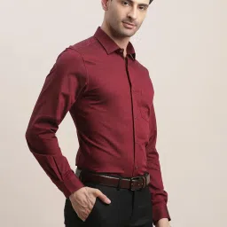 Turtle Red Cotton Slim Fit Dobby Shirt image 1