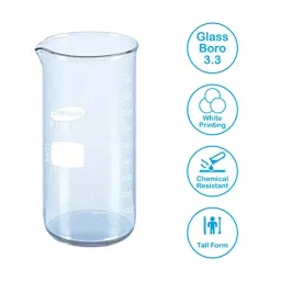 Omsons Germany 600 ml Clear Beaker Tall Form with Spout 242/7 Pack of 8 Pcs image 2
