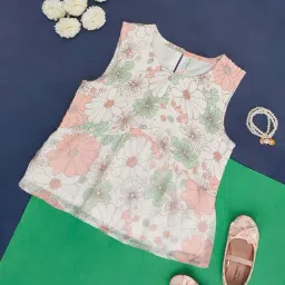 Pantaloons Junior Off-White Cotton Floral Print Top-image-71