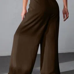 Next One Women High-Rise Smart Loose Fit Easy Wash Stretchable Pleated Parallel Trousers image 4