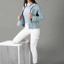 SHOWOFFFF White Slim Fit High Rise Jogger Jeans image 4