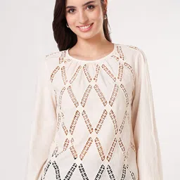 Honey by Pantaloons Women Self Design Pure Cotton Top image 5