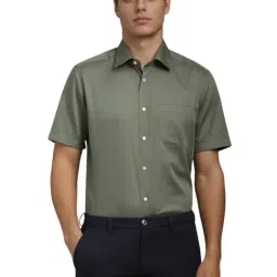 Louis Philippe Green Cotton Regular Fit Shirt-picture-27