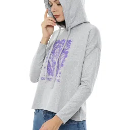 Van Heusen Grey Printed Hooded Sweatshirt image 3