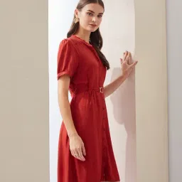 Latin Quarters Red Rayon Regular Fit Dress image 3