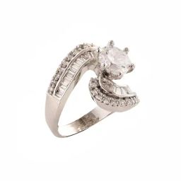 Saraf RS Jewellery White Rhodium plated  AD Studded Solitaire Victorian Finger Ring-picture-14