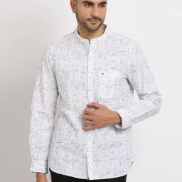 Turtle White Cotton Slim Fit Printed Shirt-picture-48