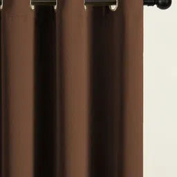 LINENWALAS Happy Sleeping Brown 2 Pieces Black Out Window Curtain image 5