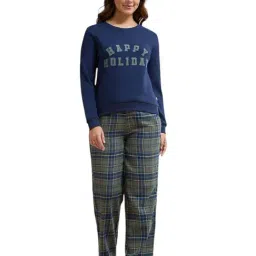 Amante Navy Cotton Printed Nightsuit-picture-19