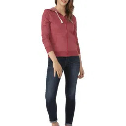 Campus Sutra Red Relaxed Fit Hoodie image 4