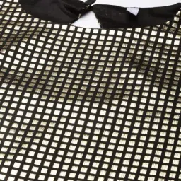 SHOWOFFFF Gold Knitted Checks A Line Dress image 3