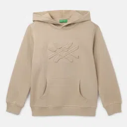 United Colors of Benetton Kids Regular Fit Hooded Neck Embossed Boy's Sweatshirt-picture-43
