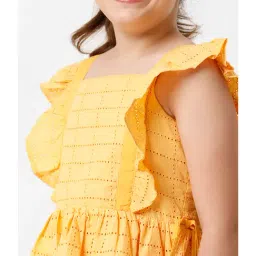 Kate & Oscar Kids Yellow Embroidered Top image 5