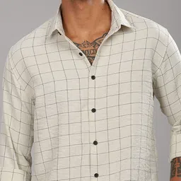 THE BEETEL HOUSE Men Standard Slim Fit Windowpane Checks Opaque Checked Casual Shirt image 3