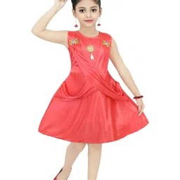 CHANDRIKA Kids-Girls Viscose Rayon Fit and Flare Dress-image-3