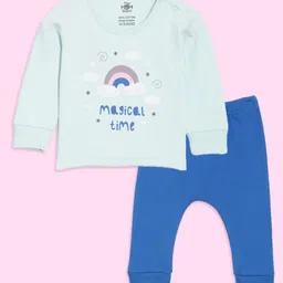 The Mom Store Cotton Full Sleeves Magical Time Text Printed Night Suit Set - Multi Colour-picture-33