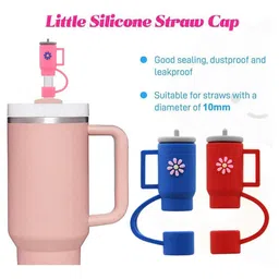House of Quirk 3PCS Silicone Straw Covers Cap Tumbler Dust-Proof Drinking Straw Caps for Reusable Straws Tips Lids - Multicolour image 3