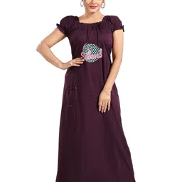 Lady Venom Women Graphic Printed Square Neck Maxi Nightdress-image-30