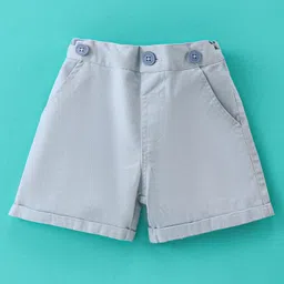 ToffyHouse 100% Cotton Woven Half Sleeves Striped & Text Printed Shirt & Shorts Set With Bow & Suspender - Ice Blue image 4