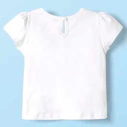 Babyhug Disney Single Jersey Knit Half Sleeves Short Set With Snow White Graphics - Multicolor image 4