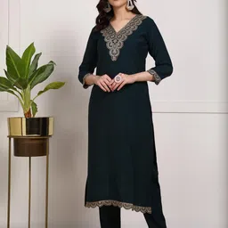 moda rapido NEW ETHNIC 4 YOU Embroidered Silk Blend Kurta Sets image 3