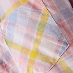 Dapper Dudes Full Sleeves Checked Shirt With Attached Tee - Pink image 5