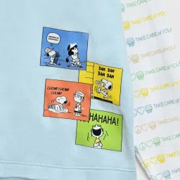 MiArcus Kids PEANUTS JUGGLE Sky Blue & White Cotton Printed Full Sleeves T-Shirt image 4