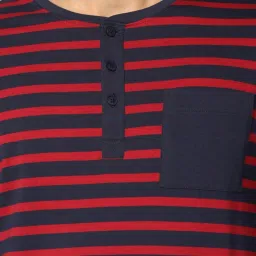 Ajile by Pantaloons Multi Cotton Slim Fit Striped Lounge T-Shirt image 4