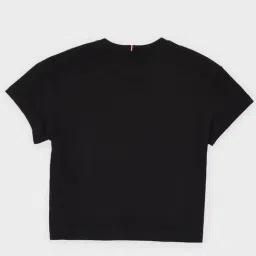 TOMMY HILFIGER Girls Black Logo Printed Relaxed Fit T-Shirt image 2