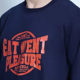 Vimal Jonney Navy Regular Fit Printed Sweatshirt & Trackpants Set image 4