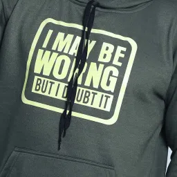 Vimal Jonney Olive Regular Fit Printed Hooded Sweatshirt & Trackpants Set image 4