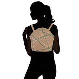 Baggit Beige Printed Medium Backpack image 2