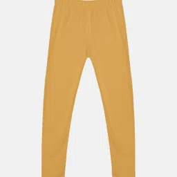 Kiddopanti Kids Black & Mustard Solid Leggings (Pack Of 2) image 4