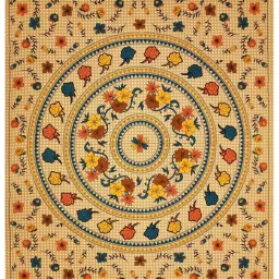 Living Roots Jaipuri Yellow 210 TC Cotton Queen Bed Sheet with 2 Pillow Covers image 4