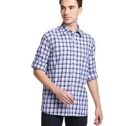 ColorPlus Medium Blue Checks Shirt image 1