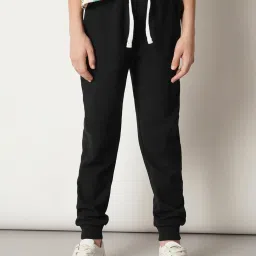 Jack & Jones Junior Black Solid Trackpants image 1