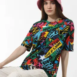Only Multicolor Cotton Graphic Print T-Shirt image 1