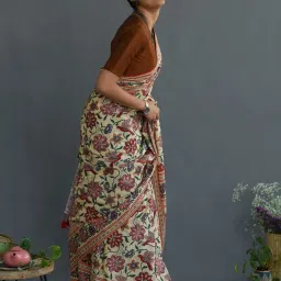 Suta Multicolored Cotton Floral Print Saree Without Blouse image 4